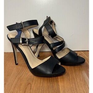 Pierre Dumas Shoes Womens Size 8 Black Strappy High Heel Sandals Sexy Dressy